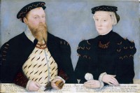 Картина автора Кранах Младший Лукас под названием Мориц, курфюрст саксонский, с женой Агнессой