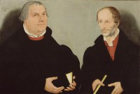 Картина автора Кранах Младший Лукас под названием Парный портрет Мартина Лютера и Филиппа Меланхтона