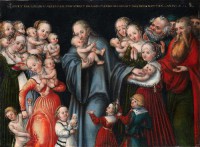 Картина автора Кранах Младший Лукас под названием Христос благословляет детей