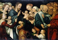 Картина автора Кранах Младший Лукас под названием Христос благословляет детей