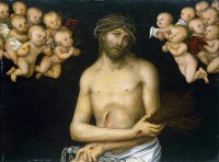 Картина автора Кранах Старший Лукас под названием Христос-страстотерпец в окружении ангелов