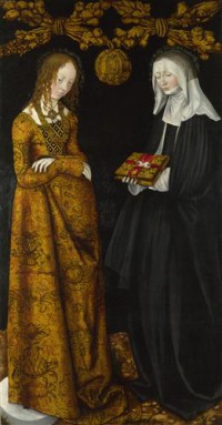 Картина автора Кранах Старший Лукас под названием Saints Christina and Ottilia