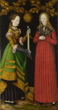 Картина автора Кранах Старший Лукас под названием Saints Genevieve and Apollonia
