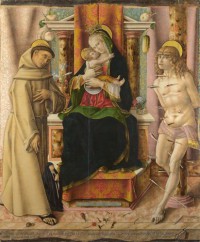 Картина автора Кривелли Карло под названием The Virgin and Child with Saints Francis and Sebastian