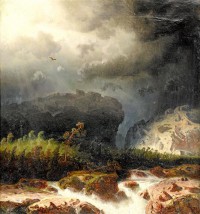 Картина автора Ларсон Маркус под названием Landskap med brusande fors