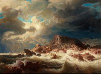 Картина автора Ларсон Маркус под названием Stormy sea with ship wreck
