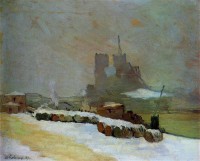 Картина автора Лебург Альберт под названием View of Notre Dame, Winter  				 - Вид Нотр Дам, зима