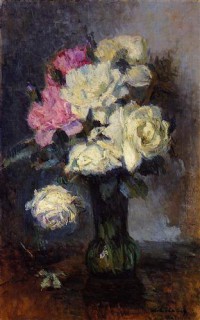 Картина автора Лебург Альберт под названием Bouquet of Roses in a Vase  				 - Букет из роз в вазе