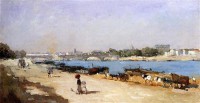 Картина автора Лебург Альберт под названием The Banks of the Seine at Bercy  				 - На берегах Сены в Берси