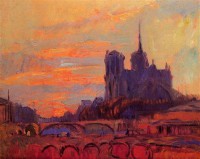 Картина автора Лебург Альберт под названием View of Notre Dame and the Seine  				 - Вид Нотр Дам и Сены