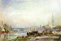Картина автора Лебург Альберт под названием Rouen, the Seine and the Cathedral  				 - Руан, Сена и собор