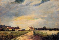 Картина автора Лебург Альберт под названием Landscape with Houses  				 - Пейзаж с домами
