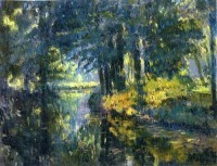 Картина автора Лебург Альберт под названием River Landscape  				 - Речной пейзаж