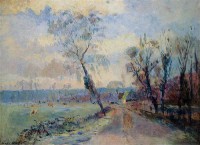 Картина автора Лебург Альберт под названием Hondouville, an Afternoon at the End of Winter  				 - Ондувиль днем ​​в конце зимы