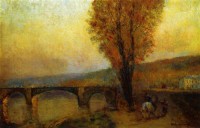 Картина автора Лебург Альберт под названием Bridge and Rider  				 - Мост и всадник