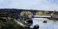 Картина автора Лебург Альберт под названием Barge on the Seine at Bas-Meudon  				 - Баржа на Сене в Бас-Медоне