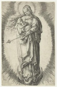 Картина автора Лейден Лукас под названием Мадонна с младенцем на полумесяце