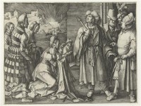 Картина автора Лейден Лукас под названием Жена Потифара обвиняет Иосифа