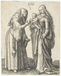 Картина автора Лейден Лукас под названием Мадонна с младенцем и святой Анной