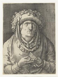 Картина автора Лейден Лукас под названием Старая женщина с виноградом