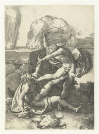 Картина автора Лейден Лукас под названием Каин убивает Авеля