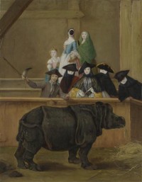 Картина автора Лонги Пьетро под названием Exhibition of a Rhinoceros at Venice