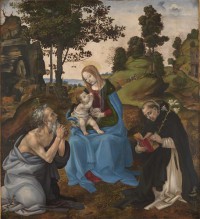 Картина автора Липпи Филиппо под названием The Virgin and Child with Saints Jerome and Dominic