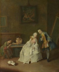 Картина автора Лонги Пьетро под названием A Lady receiving a Cavalier