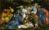 Картина автора Лотто Лоренцо под названием sacra famiglia angeli