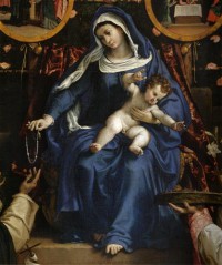 Картина автора Лотто Лоренцо под названием Madonna del rosario
