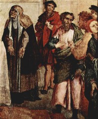 Картина автора Лотто Лоренцо под названием Präsentation Christi im Tempel