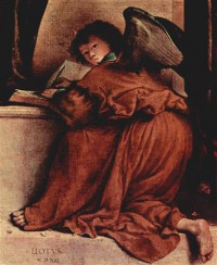Картина автора Лотто Лоренцо под названием Thronende Madonna, Engel und Heilige, links- Hl. Josef, Hl. Bernhard, rechts- Hl. Johannes der Täufer, Hl. Antonius Abbate