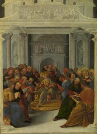 Картина автора Мадзолино Лудовико под названием Christ disputing with the Doctors