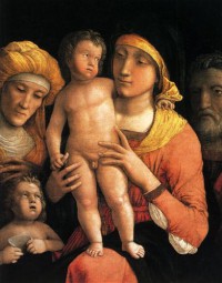 Картина автора Мантенья Андреа под названием The holy family with saints Elizabeth and the infant John the Baptist