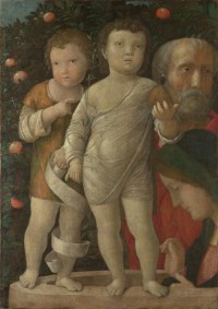 Картина автора Мантенья Андреа под названием The Holy Family with Saint John