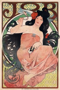 Картина автора Мариа Муха Альфонс под названием Рекламный плакат сигаретной бумаги Иов 1898
