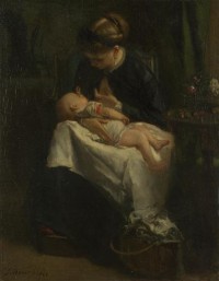 Картина автора Марис Якоб под названием A Young Woman nursing a Baby