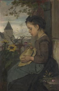Картина автора Марис Якоб под названием A Girl seated outside a House