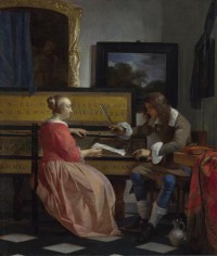 Картина автора Метсю Габриель под названием A Man and a Woman seated by a Virginal