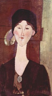 Картина автора Модильяни Амедео под названием Retrato de Beatrice Hastings ante una puerta