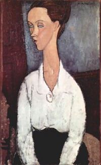 Картина автора Модильяни Амедео под названием Portrait of Lunia Czechowska in white blouse