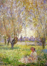 Картина автора Моне Оскар Клод под названием Woman sitting under willows  				 - Женщина, сидящая под ивами