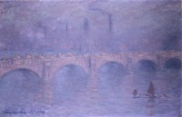 Картина автора Моне Оскар Клод под названием waterloo bridge  				 - Розовый мост