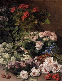 Картина автора Моне Оскар Клод под названием весенние цветы