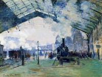Картина автора Моне Оскар Клод под названием Saint-Lazare Station, the Normandy Train