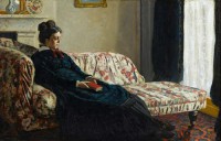 Картина автора Моне Оскар Клод под названием Meditation, Mrs. Monet Sitting on a Sofa