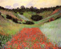 Картина автора Моне Оскар Клод под названием Poppy Field of Flowers in a Valley at Giverny