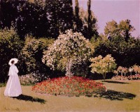 Картина автора Моне Оскар Клод под названием Woman in the Garden Sainte-Adresse  				 - Летний день