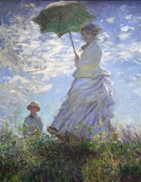 Картина автора Моне Оскар Клод под названием Woman with a Parasol, Madame Monet and her Son