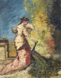 Картина автора Монтичелли Адольф под названием The woman and the peacock  				 - Женщина и павлин